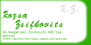 rozsa zsifkovits business card